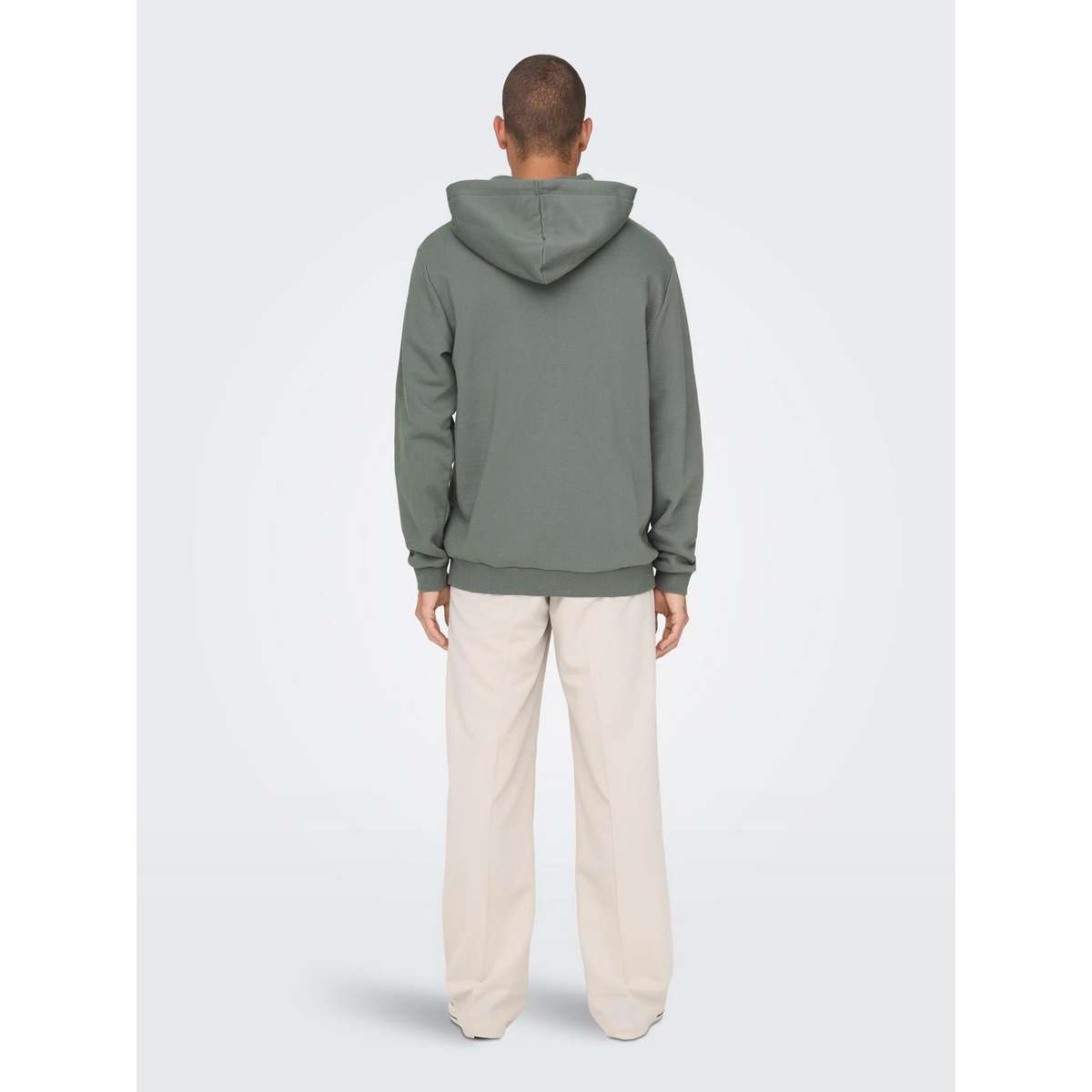 ONLY & SONS MEN΄S REGULAR FIT COTTON SWEATSHIRT HOODIE 22018685 CASTOR GRAY 